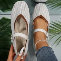 Zapatos Planos Elegantes Mary Janes Para Mujer Negro Con Correa De Cierre Casual Ballet Canvas Loafers Primavera/Otoño - details 6