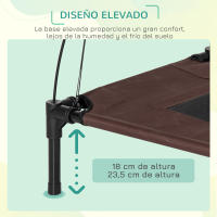 PawHut Cama Elevada para Mascotas Portátil con Toldo Extraíble Tela Transpirable al Aire Libre para Interior y Exterior 61x46x62 cm - details 6
