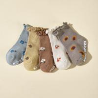 Calcetines De Primavera/Otoño Para Niñas Antideslizantes Con Volante Y Diseño Floral Algodón Suave Para Niños De 1 a 3 Años Pack De 5 Pares - details 0