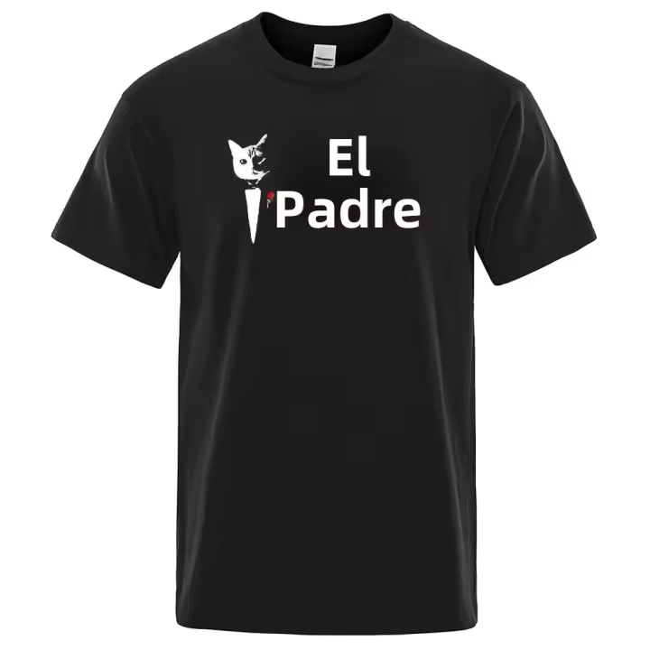 Camiseta the Catfather Para Hombre Y Mujer Estampado Vintage Cómoda Y Casual T-Shirt De Algodón Con Estilo Retro - 1