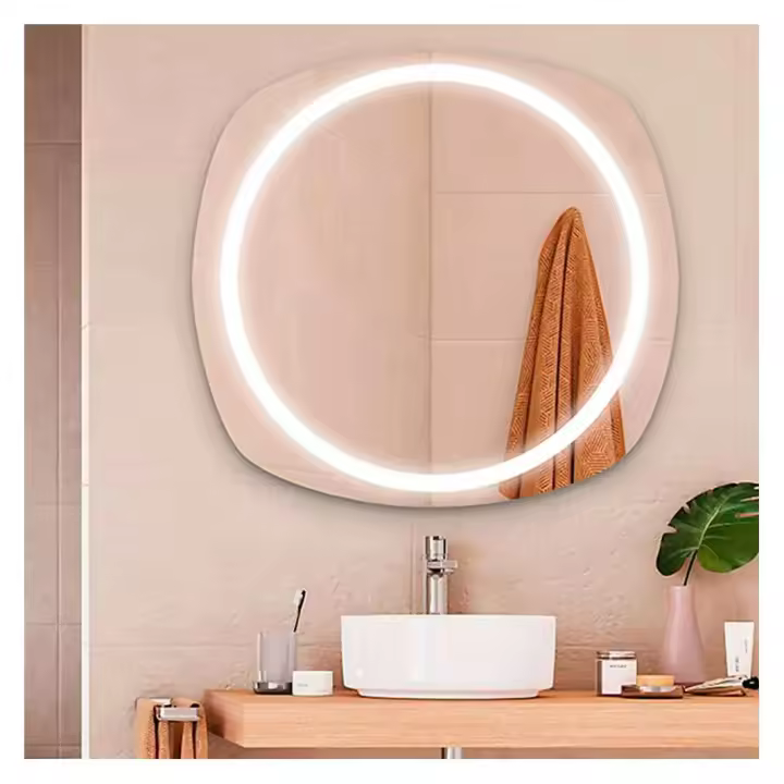 APLIKE BATHROOM LIGHTING - Modelo Ibiza | Espejo de Baño Ovalado con Luz LED Neutra (4000K) - 85 x 80 cm - Sensor de Movimiento, Fácil Instalación - 1