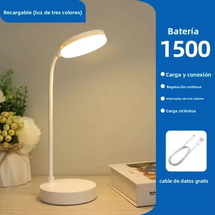 Lámpara De Mesa Recargable USB Con 3 Modos De Brillo Iluminación Nocturna LED Protección Ocular Para Lectura Y Decoración De Habitación - 1