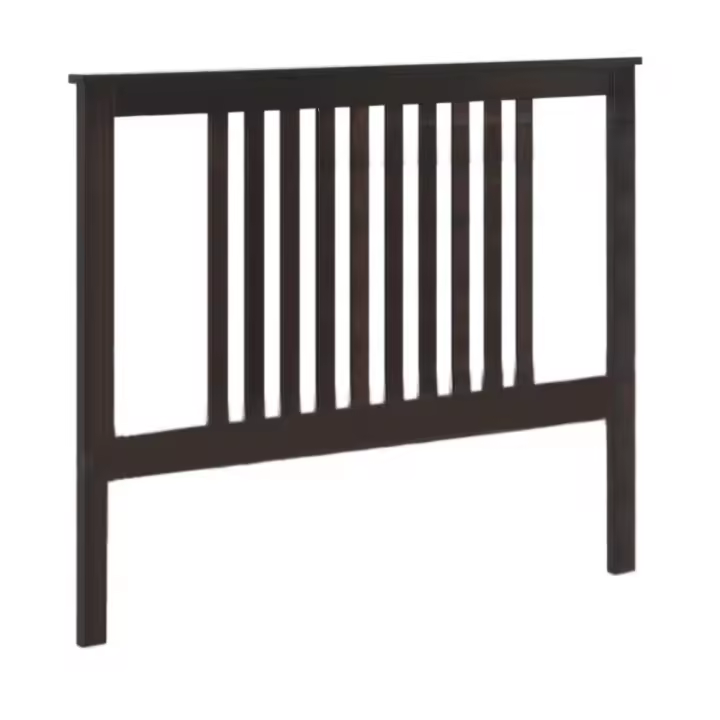 cabecero para somier de 135 cm , pino macizo, Moblit, serie Alme wengue, medidas: (100x135x2) cm ( altoxanchoxfondo), color wengue. - 1