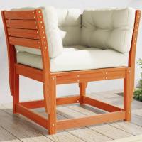 vidaXL Sofá jardín con reposabrazos con cojines madera pino impregnada en color Impregnado natural/Marrón cera/Pino natural y más | acolchados duraderos para sofás de jardín terraza exterior - details 1