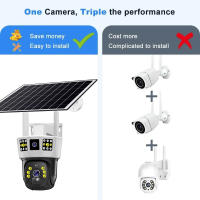 Cámara Solar Inalámbrica 6K 12MP HD Con Visión Nocturna Y Detección De Movimiento Humano Cámara De Seguridad CCTV PTZ WiFi 4G SIM Card - details 2