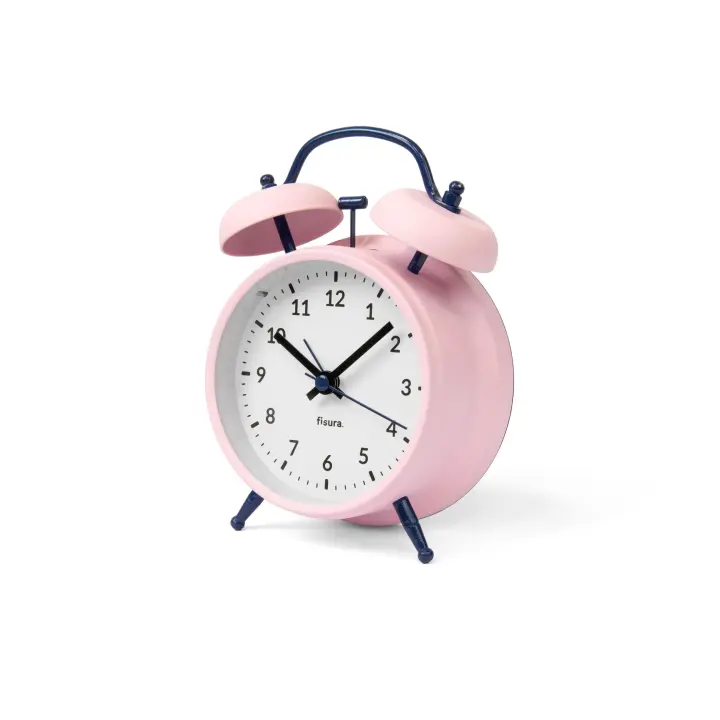 Fisura – Reloj despertador analógico sin tic-tac. Reloj despertador con luz de Led nocturna. Esfera 9 centímetros. Variedad de colores. - 1