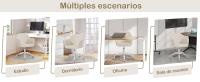 Silla Ergonómica Escritorio, Silla Oficina Giratoria con Ruedas, Respaldo Ancho, Asiento Amplio, Altura Ajustable, Terciopelo, Rosa - details 3