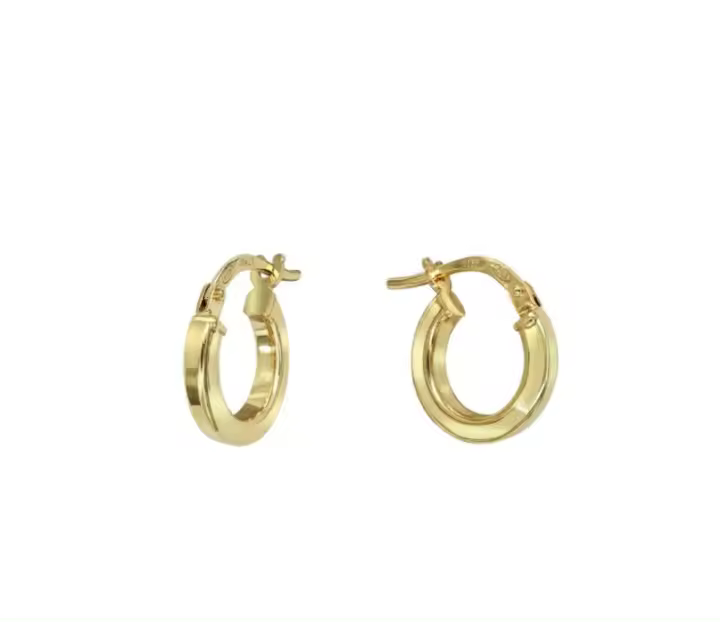 Aretes de Aro Clásicos en Dorado, 2x12 mm, Ref: CHP119CRIP2X8D - 1