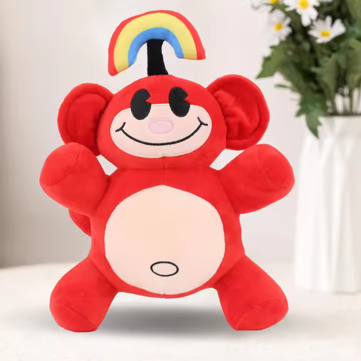 Mono de Plush de juguete, Plush animal de suave y agradable, compañero relajante, juguete decorativo para sofá, animal de Plush para niños durmiendo, Muñeco de Plush, Rojo - 1