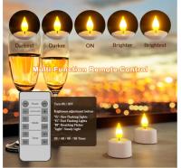 Velas de té recargables, 12 velas LED sin llama con temporizador de control remoto, luz de vela con cables de carga USB para el hogar, habitación, mesa, Halloween, decoraciones de Navidad - details 2