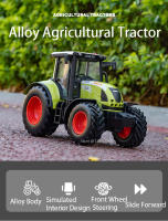 Modelo De Tractor Agrícola De Aleación De Latón 1:32 Para Niños Juguete De Simulación De Rodillo Hydraulico Y Girado Del Neumático Delante Color Verde - details 0