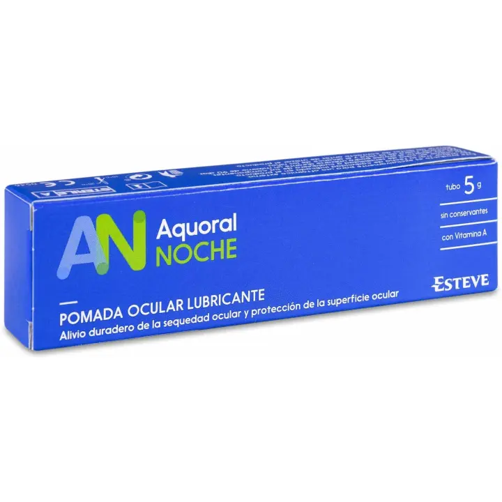 Esteve Aquoral Noche Pomada Ocular Lubricante Estéril 5g - Hidratación y Alivio de la Sequedad Ocular - 1