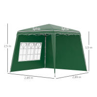 Outsunny Carpa Plegable con 2 Paredes Laterales 2,89x2,89 m Cenador Pabellón de Jardín con Altura Ajustable y Bolsa de Transporte Protección UV50+ para Exterior Patio - details 2