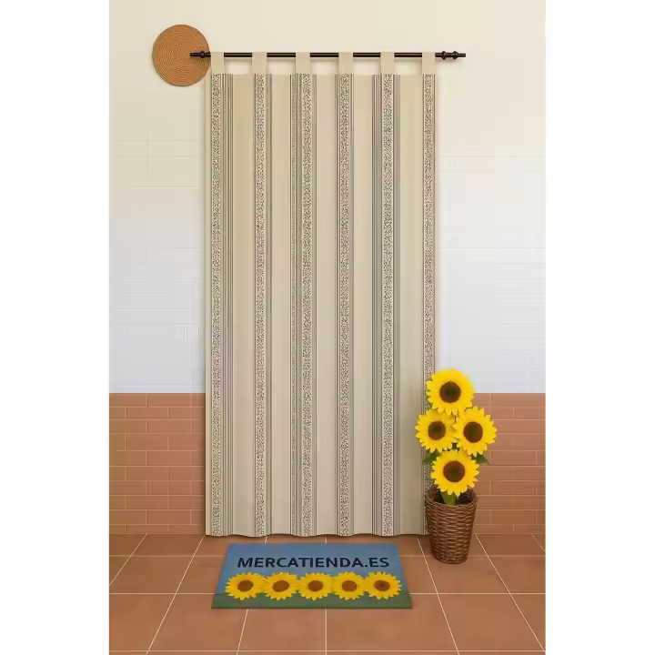 Cortina Alpujarra Jacquard 140x260cm con Trabillas – Estilo Rústico Elegante para Interior y Exterior – Tejido de Alta Calidad Algodón y Poliéster – Ideal para Salón, Dormitorio, Terraza, Patio – Certificación OEKO-TEX – Diseño Artesanal Único - 1