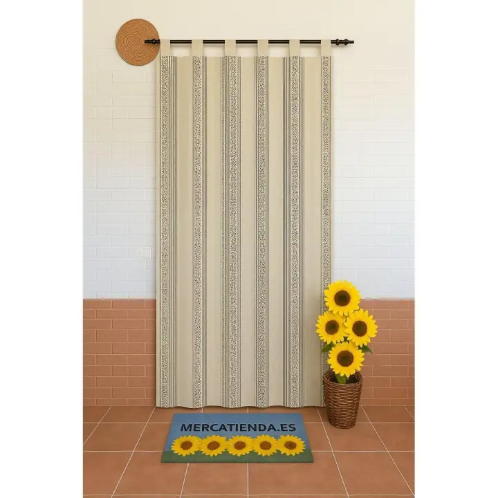 Cortina Alpujarra Jacquard 140x260cm con Trabillas – Estilo Rústico Elegante para Interior y Exterior – Tejido de Alta Calidad Algodón y Poliéster – Ideal para Salón, Dormitorio, Terraza, Patio – Certificación OEKO-TEX – Diseño Artesanal Único - 1