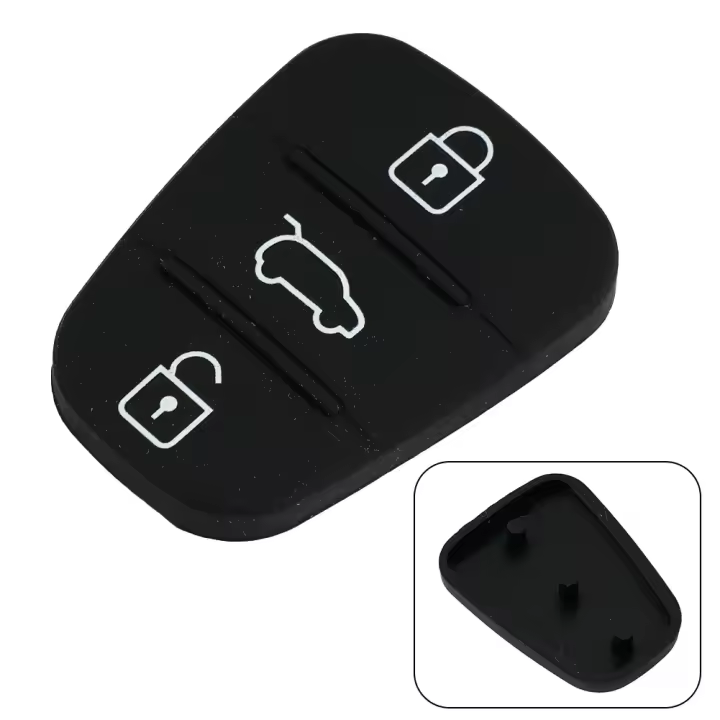 Carcasa De Llave Remoto De Plástico Negro Con 3 Botones Para HYUNDAI I20 I30 Ix35 Ix20 Rio Venga Repuesto De Parche De Goma - 1