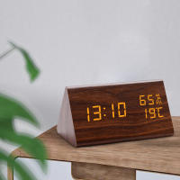 Reloj De Despertar Digital LED En Madera Con Control Por Sonido Y Luz USB/AAA Poderado Decoración De Mesa Para El Hogar Estilo Moderno Y Antiguo - details 1