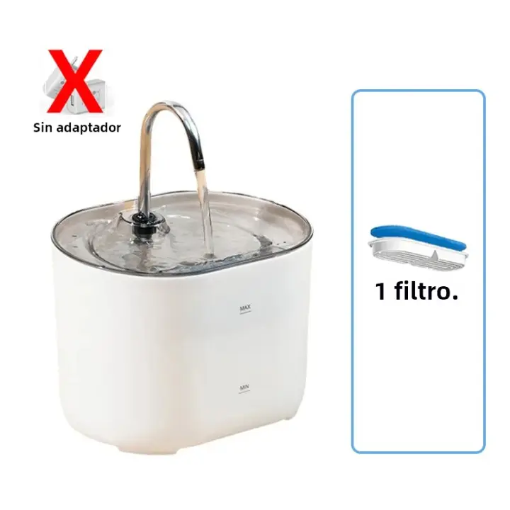 Fuente De Agua Para Gatos Y Perros Con Bomba Automática Silenciosa De Acero Inoxidable Dispensador De Agua Ultra Silencioso Para Mascotas - 1