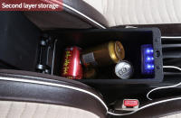 Retroiluminado De Coche Para Peugeot 2008 Caja De Almacenamiento Central Accesorios Especiales Con Soporte Para Brazos Y USB - details 7