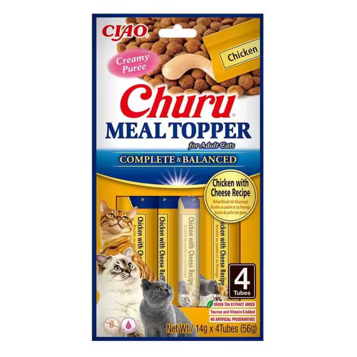 Pack De 6 Churu Cat Meal Topper Pollo con Queso Complemento Alimentario Completo Y Equilibrado Para Gatos - 1