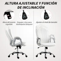 HOMCOM Silla de Oficina Silla de Escritorio Giratoria con Altura Ajustable Reposabrazos Respaldo Curvado Función de Basculante - details 4