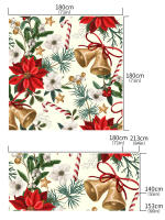 Mantel De Navidad Con Campana Dorada 1 Pieza Material De Poliéster 100% Impermeable Adecuado Para Hogar Exterior Hotel Y Fiestas - details 0