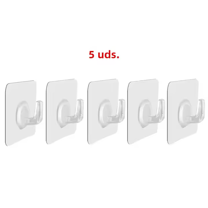 Gancho Adhesivo Fuerte Transparente Para Cocina Y Baño Sin Rastro Gancho Pegajoso Multifuncional Para Almacenamiento Y Colgar En Puerta Y Pared - 1