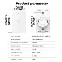 Interruptor De Pared Inteligente WiFi Tuya App 1/2/3 Ganas Sin Cable Neutro Luces LED Controladas Por Alexa Y Google Home - details 1