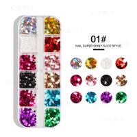 1 Caja De 12 Cuadrículas De Brillo Holográfico Uñas Secuencias Esparkly 3D Delgadas Con Mariposas Redondas Y Geométricas Decoraciones De Tela De Brillo Para Uñas - details 7