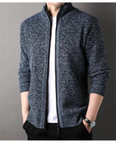 Chaqueta De Punto Para Hombre Con Cuello Erguido Estilo Coreano Slim Fit Color Sólido Abrigo De Otoño E Invierno Con Cierre De Cremallera - details 15