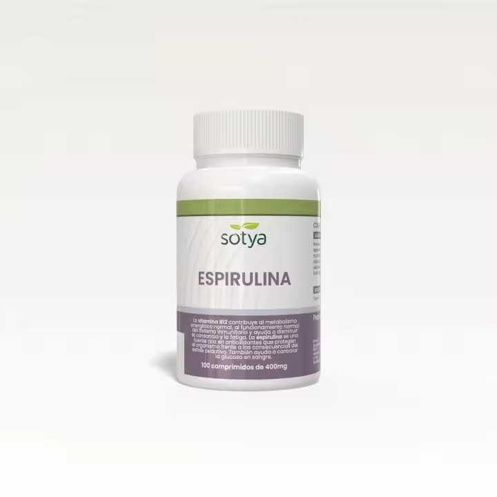 Sotya Espirulina 400mg 100 Comprimidos - Complemento Alimenticio para Energía y Resistencia - 1