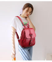 Mochila para mujer, nueva mochila de cuero suave con borlas colgantes, mochila de gran capacidad para estudiantes, mochila de viaje para exteriores - details 9