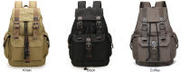 Mochila De Lona Vintage Para Hombres Jóvenes Estudiantes Y Viajes Bolsa Grande Con Cordón De Capacidad Estilo Rústico - details 1