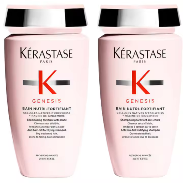 Pack x2 Kérastase Genesis Bain Nutri-Fortifiant Champú 250ml – Cabello Seco y con Tendencia a la Caída - 1