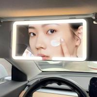 Espejo De Mano Con Luz LED Modo Dimming Sin Fin Visera Solar Recargable Sensor Táctil Espejo De Interior Conveniente - details 0