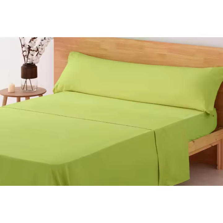 HIPERMANTA Juego de Sábanas Lisas de 3 piezas de Microfibra 100% Poliéster. Sábanas de verano, tacto extra suave. Para CAMA de 150 cm. Varios colores a elegir. - 1