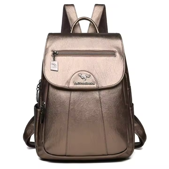 Mochipa De Cuero Suave Para Mujer En 5 Colores Bolsa De Hombre Vintage Casual Viaje Mochipa De Escuela Bolsa Para Damas - 1