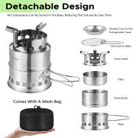 Estufa De Camping Portátil Para Sobrevivencia Quemando Madera Y Alcohol Para Excursiones Al Aire Libre Y BBQs Small Dual Fuel Camp Stove - details 4