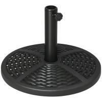 Outsunny Base de Sombrilla Redonda Soporte para Parasol con Relleno de Cemento Peso 9,5 kg para Poste de Parasol de Ø38/48 mm Negro - details 0