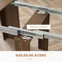 HOMCOM Mesa de Comedor Extensible para 4-6 Personas Mesa Consola con Alas Abatibles Mesa Auxiliar Multifuncional para Estudio Cocina Carga 60 kg 180x85x75 cm - details 3