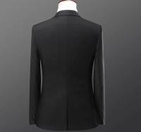 Traje De Negocios Slim-fit Para Hombre Con Chaleco De Solapa Sencilla Y Dos Botones Color Sólido Conjunto De 3 Piezas Moda Casual - details 8