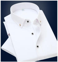 Camisa De Encaje Para Hombre De Alta Calidad No Planchable Manga Corta Nuevo Ropa Sólida Negocios Colores Blanco Azul Negro Rojo Marca GOZBKF - details 2