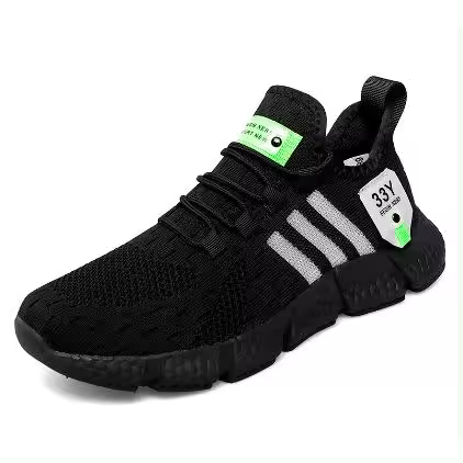 Zapatillas de running transpirables de verano para hombre, zapatos de moda, versión coreana de malla informal, transpirables, tejidas, zapatillas deportivas de gran tamaño - 1