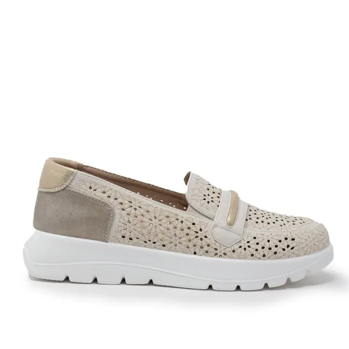 Mocasines y náuticos mujer MY SOFT M262 BEIG MOCASIN ANTIFAZ PICADO BEIG 35698 25V - 1