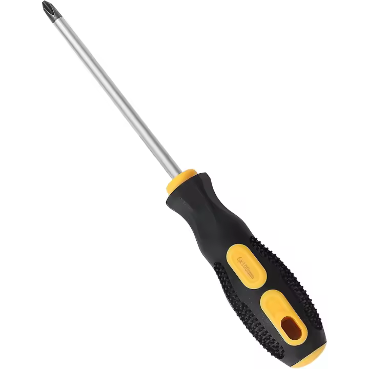 Destornillador Phillips PH2, destornillador PH 2 de 6 × 100 mm con agarre antideslizante y punta magnética, destornillador de cabeza en cruz - 1