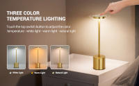 Lámpara De Mesa LED Recargable Toque Metálica Con Ambiente Multicolor Luz Nocturna Creativa Para Decoración Al Aire Libre Y Dormitorio - details 8