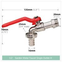 Grifo De Jardín De Latón Con Doble Cabeza 1 Entrada 2 Salidas Conector De Agua Para Balcones Y Jardines Material Metálico Estándar BS - details 7
