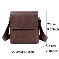 Bolso De Hombro Para Hombre Vintage De Cuero Genuino Pequeño Bolso Cruzado Diseñador Negocios Bolso Mensajero Moda Bolsa Colgante - details 6