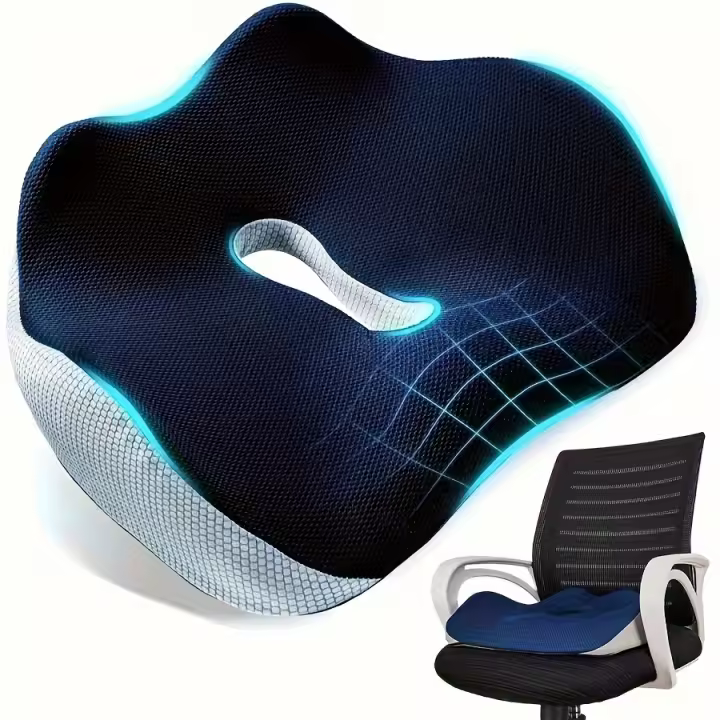 Cojín De Memoria Para Silla De Oficina Cojín De Asiento Para Coche Avión Bleachers Cojín Para Sillón De Trabajo Longitudinal - 1