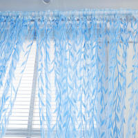 Elegantes Cortinas De Tulle Modernas Para Sala De Estar Dormitorio Cocina Verdes Hoja Cortinas Transparentes Para Ventana Cortinas Colgantes - details 6